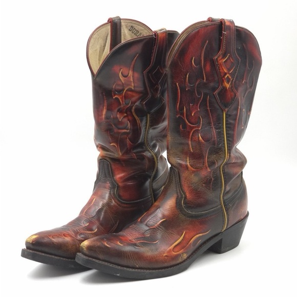 Durango Other - Durango red flame embossed leather western boots